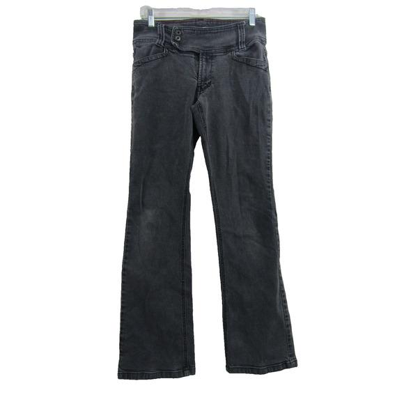 Vintage 04 Tommy Hilfiger Hipster Boot Gray Denim Jeans Button Fly Women's 6 - Picture 1 of 9
